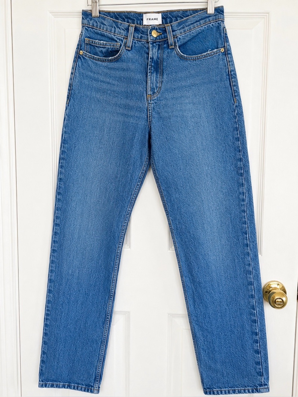 FRAME Le Garçon Mid-Rise Straight Leg Jeans Blue Size 26 NCST062